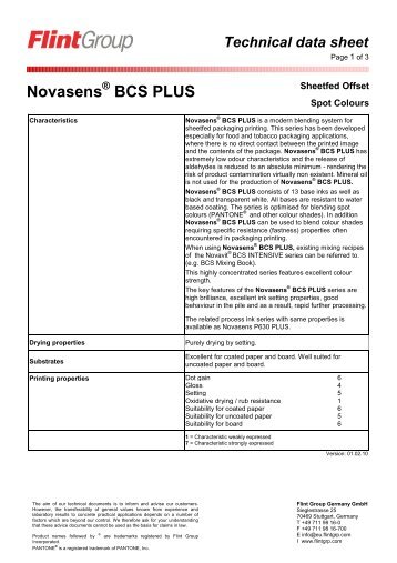 Novasens BCS PLUS - Flint Group
