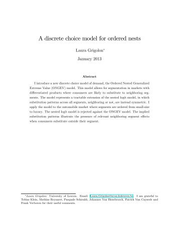 A discrete choice model for ordered nests