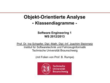 Vorlesung 3 - Institut für Softwaretechnik und Fahrzeuginformatik