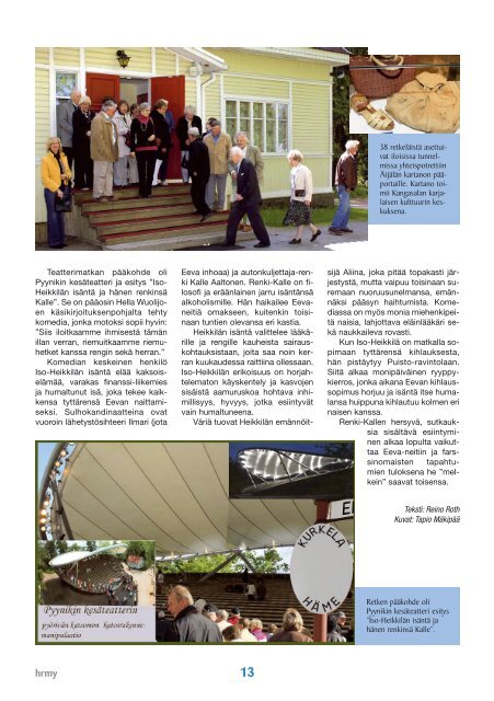 Yhdistyksen jÃ¤senlehti 6/09, PDF tiedosto - Helsingin ...
