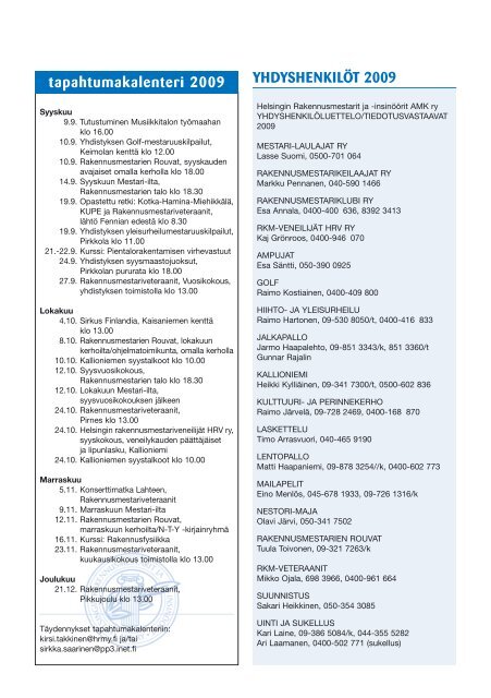 Yhdistyksen jÃ¤senlehti 6/09, PDF tiedosto - Helsingin ...