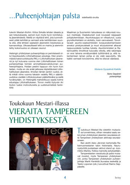 Yhdistyksen jÃ¤senlehti 6/09, PDF tiedosto - Helsingin ...