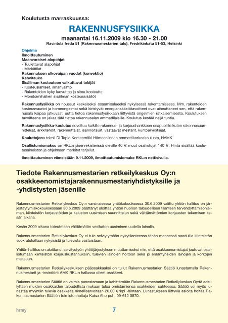 Yhdistyksen jÃ¤senlehti 6/09, PDF tiedosto - Helsingin ...