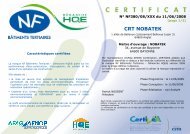 certificat NF BT HQE - phase PC - Nobatek