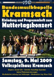Programmheft - Bundesmusikkapelle Kramsach