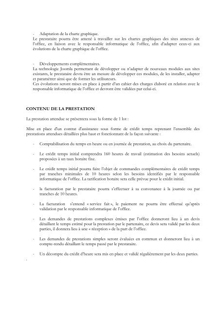 cahier des charges - Office de tourisme de SÃ¨te