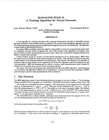 MADALINE RULE II: a training algorithm for neural networks ...