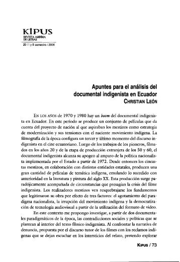 Apuntes para el análisis del documental indigenista en Ecuador