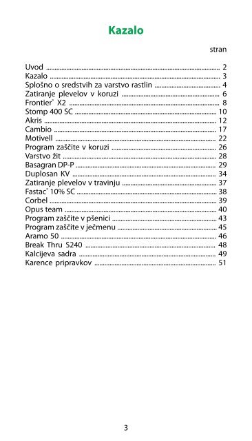 Katalog sredstev za varstvo rastlin v poljedelstvu - Cinkarna Celje