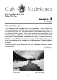 Aktive Touren Mai - SAC Sektion St. Gallen
