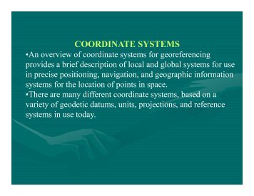 COORDINATE SYSTEMS