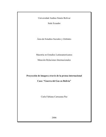 Universidad Andina Simón Bolívar Sede Ecuador Área de Estudios ...