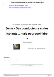 5Ã¨me - Des conducteurs et des isolants... mais pourquoi faire ?