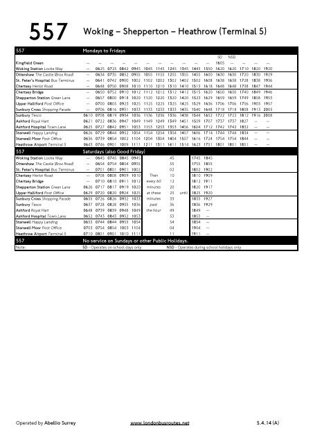 557 Timetable London Bus Routes<script async src=