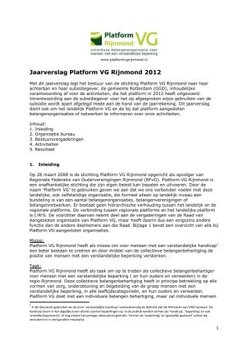 2013-03-20 Jaarverslag Platform VG Rijnmond 2012.pdf - KansPlus