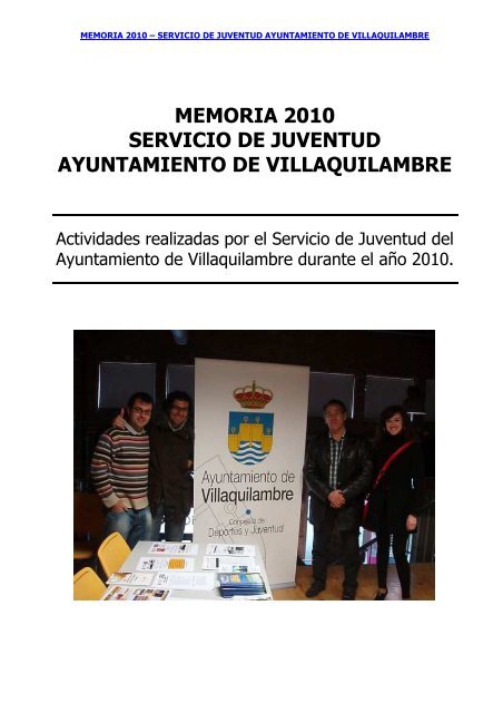 MEMORIA JUVENTUD 2010 - Ayuntamiento de Villaquilambre