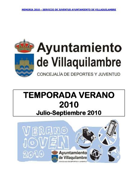 MEMORIA JUVENTUD 2010 - Ayuntamiento de Villaquilambre