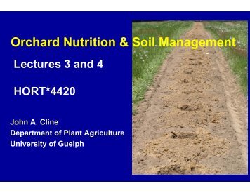 Orchard Nutrition & & Soil Management - Plant Agriculture