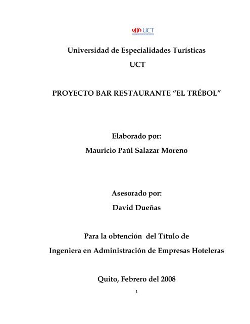 PROYECTO BAR RESTAURANTE EL TREBOL.pdf - Repositorio ...