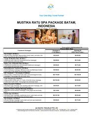 mustika ratu spa package batam, indonesia - AX Exotic Travels