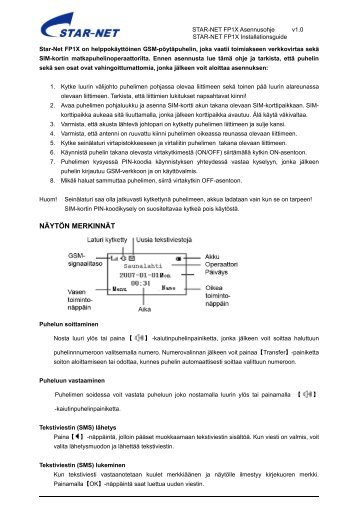 STAR-NET-FP1X-asennu.. - Microdata Finland Oy