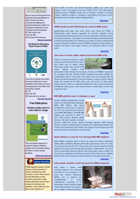 FISME Newsletter - Vol III, Issue 30: March 15, 2013 - Federation of ...