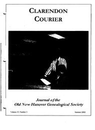 Journal o f the Old New Hanover Genealogr'cal Society