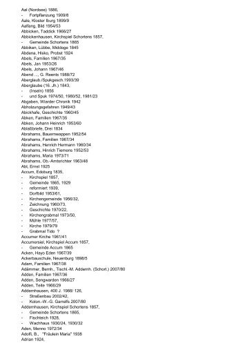 ist das Stichwortverzeichnis 1834 bis 2009. Die - Schripnest