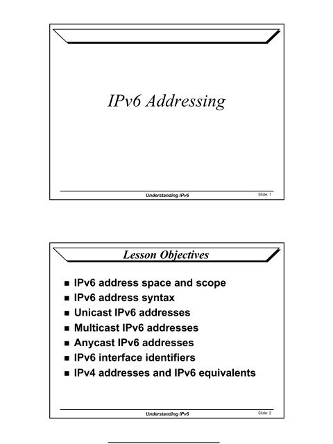 IPv6 Addressing