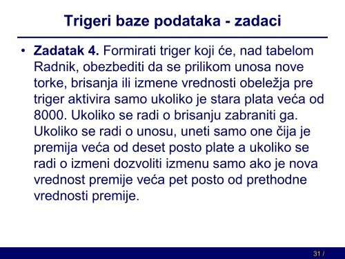 Trigeri baze podataka