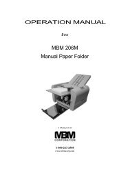 OPERATION MANUAL MBM 206M Manual Paper Folder - Ideal-MBM