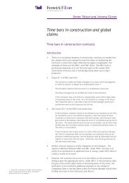 Time bars in construction contracts and global claims - Fenwick Elliott