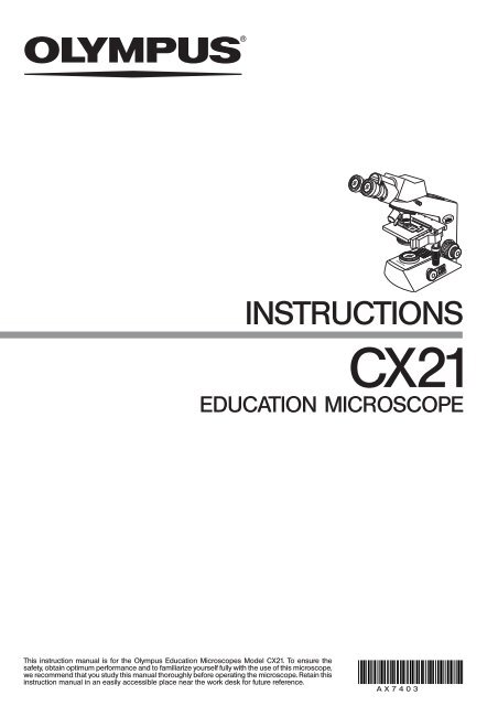 Microscope CX21 manual - VTP UP