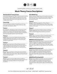Music Theory Information - Community School of Music and Arts