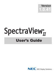 SpectraView II - User's Guide - NEC Display Solutions