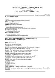 Corso di FILOSOFIA SISTEMATICA 1 - Pontificia Facolta' Teologica ...