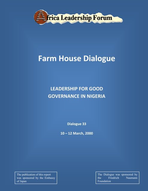 Farm House Dialogue - Africa Leadership Forum