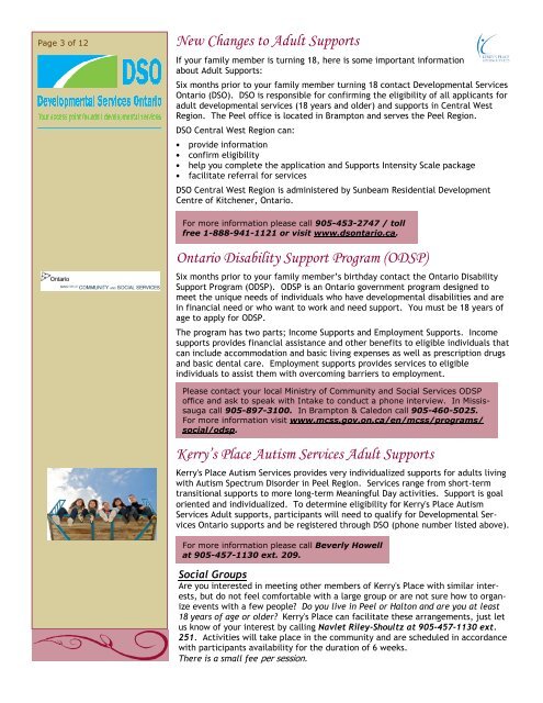 Community Services Newsletter - Autism Ontario