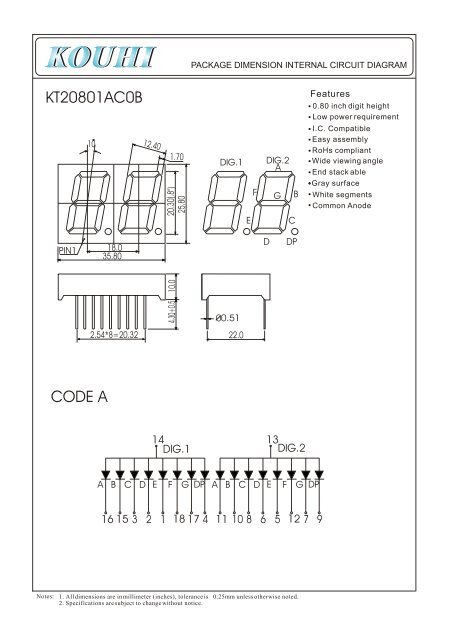 KT20801AC0B CODE A