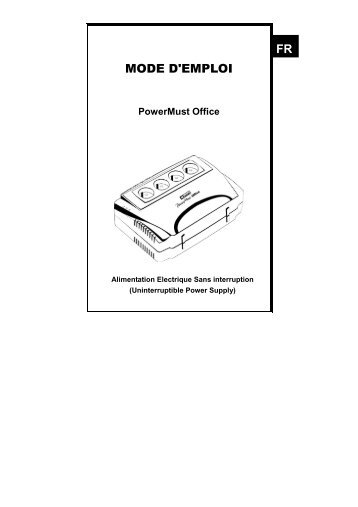PowerMust Office User manual-Fr - Mustek