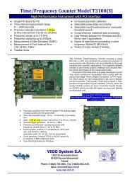 Time/Frequency Counter Model T3100(S) High ... - VIGO Systems