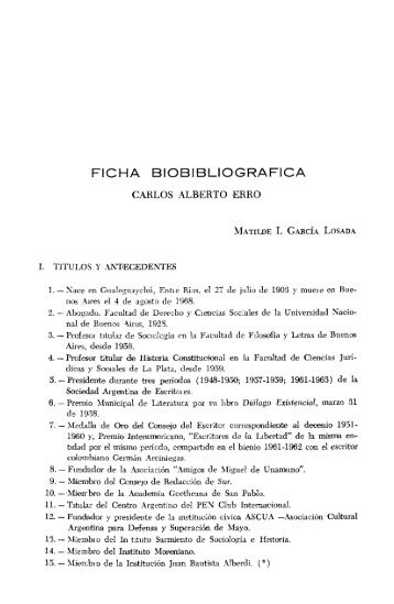 FICHA BIOBIBLIOGRAFICA - Facultad de FilosofÃ­a y Letras