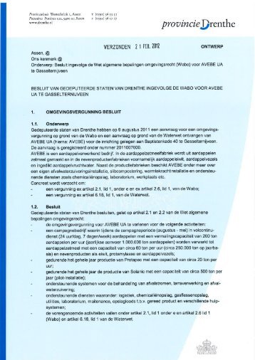 Ontwerpbeschikking (3182 Kb) - Provincie Drenthe