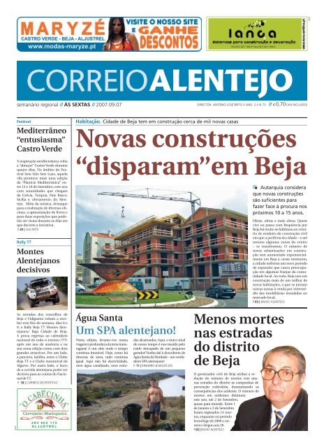 Novas construÃ§Ãµes âdisparamâem Beja - Correio Alentejo