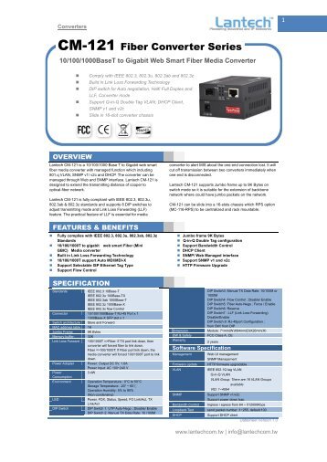 CM-121 Fiber Converter Series - Lantech Communications Global Inc