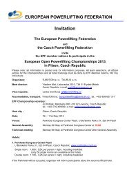 Invitation Open 2013 - European Powerlifting Federation