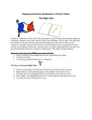 Keeping Interactive Notebooks in French Class: The Right Side