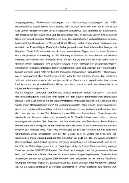 Der SED-Reformdiskurs der achtziger Jahre - Rosa-Luxemburg ...