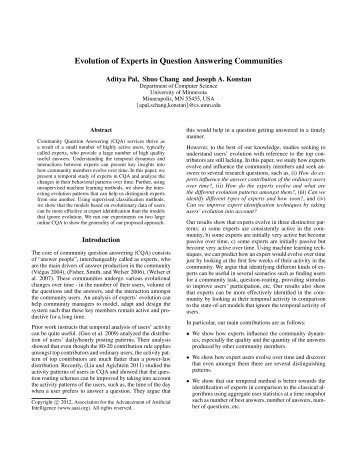 Evolution of Experts in Question Answering ... - IBM Research
