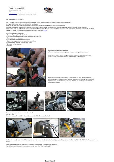 TomTom Urban Rider 15-17mmm Sports Bike Mount (sku 14291)